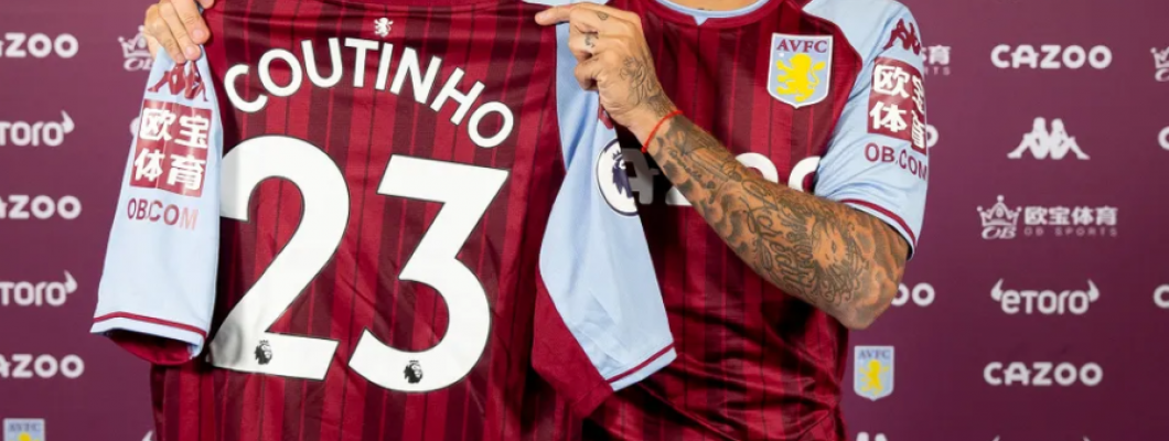 Le nouveau maillot Aston Villa n°23 de Coutinho