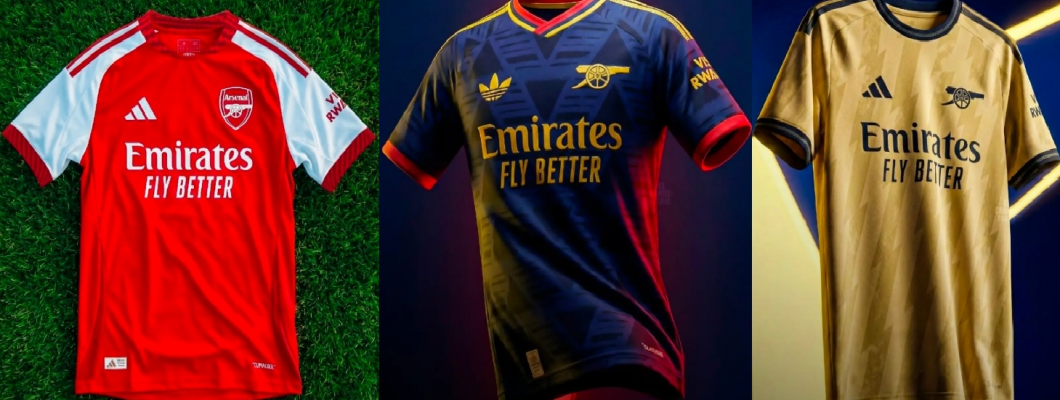 Le motif éclair fait son retour sur les maillots d'Arsenal