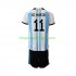 Maillot de Foot Argentine Di Maria 11 Enfant Domicile Coupe du Monde 2022 Manche Courte