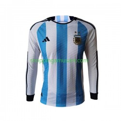 Maillot de Foot Argentine Homme Domicile Coupe du Monde 2022 Manche Longue