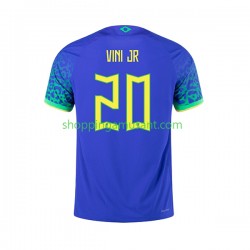 Maillot de Foot Brésil Vinicius Junior 20 Homme Extérieur Coupe du Monde 2022 Manche Courte