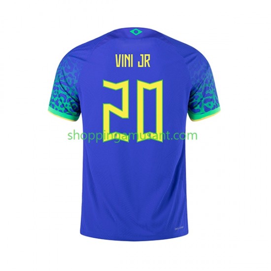 Maillot de Foot Brésil Vinicius Junior 20 Homme Extérieur Coupe du Monde 2022 Manche Courte