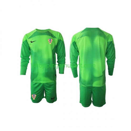 Maillot de Foot Croatie Gardien Enfant Extérieur Coupe du Monde 2022 Manche Longue
