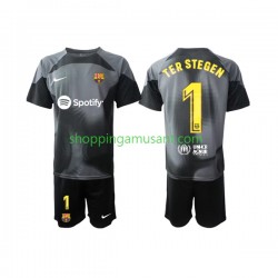 Maillot de Foot FC Barcelone Ter Stegen 1 Gardien Enfant Extérieur 2022-2023 Manche Courte