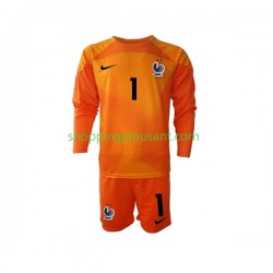 Maillot de Foot France Hugo Lloris 1 Gardien Enfant Extérieur Coupe du Monde 2022 Manche Longue
