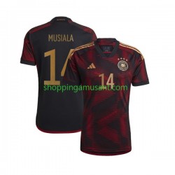 Maillot de Foot Allemagne Musiala 14 Homme Extérieur Coupe du Monde 2022 Manche Courte