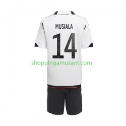 Maillot de Foot Allemagne Musiala 14 Enfant Domicile Coupe du Monde 2022 Manche Courte