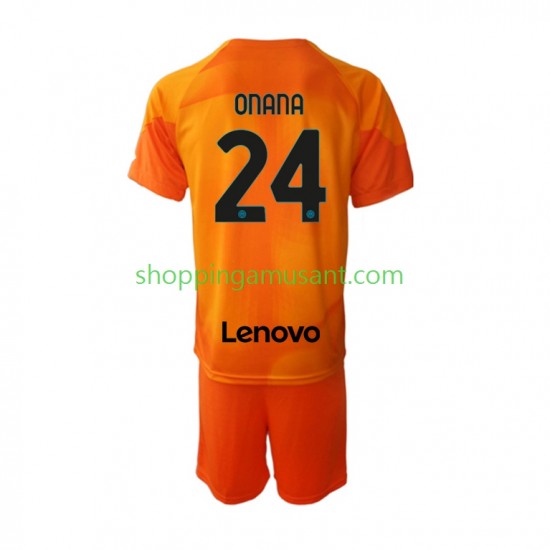 Maillot de Foot Inter Milan Andre Onana 24 Gardien Enfant 4ème 2022-2023 Manche Courte