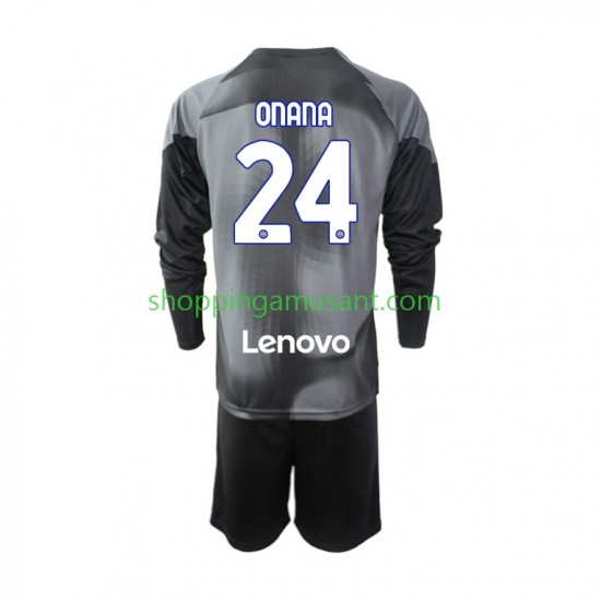 Maillot de Foot Inter Milan Andre Onana 24 Gardien Enfant Domicile 2022-2023 Manche Longue