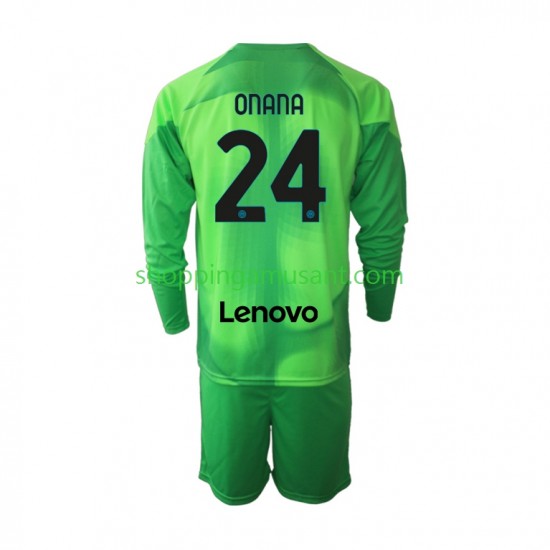 Maillot de Foot Inter Milan Andre Onana 24 Gardien Enfant Neutre 2022-2023 Manche Longue