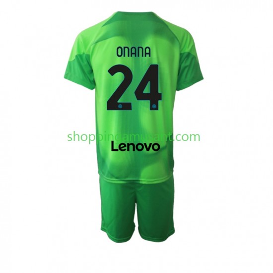 Maillot de Foot Inter Milan Andre Onana 24 Gardien Enfant Neutre 2022-2023 Manche Courte