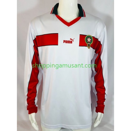 Maillot de Foot Maroc Rétro Homme Extérieur 1998 Manche Longue