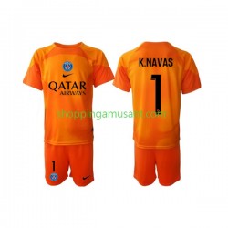 Maillot de Foot Paris Saint-Germain Keylor Navas 1 Gardien Enfant Extérieur 2022-2023 Manche Courte