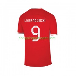 Maillot de Foot Pologne Lewandowski 9 Homme Extérieur Coupe du Monde 2022 Manche Courte