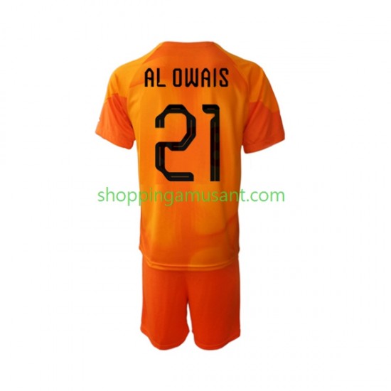Maillot de Foot Arabie saoudite Mohammed Al-Owais 21 Gardien Enfant Extérieur Coupe du Monde 2022 Manche Courte