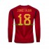 Maillot de Foot Espagne JORDI ALBA 18 Homme Domicile Coupe du Monde 2022 Manche Longue