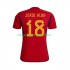 Maillot de Foot Espagne JORDI ALBA 18 Homme Domicile Coupe du Monde 2022 Manche Courte