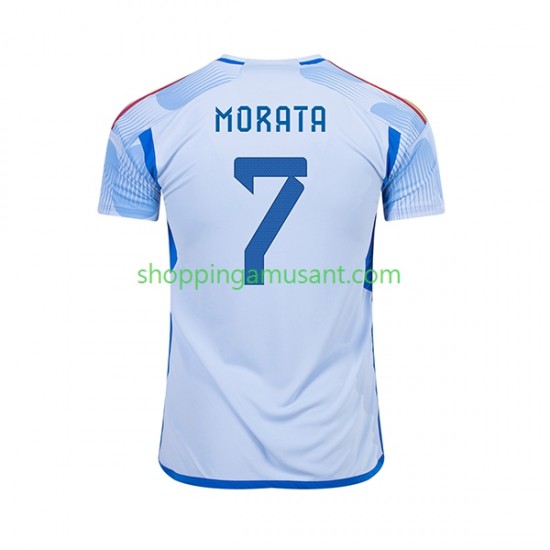 Maillot de Foot Espagne MORATA 7 Homme Extérieur Coupe du Monde 2022 Manche Courte