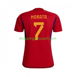 Maillot de Foot Espagne MORATA 7 Homme Domicile Coupe du Monde 2022 Manche Courte