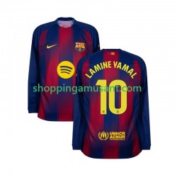 Maillot de Foot FC Barcelone Lamine Yamal 10 Homme Domicile 2025-2026 Manche Longue