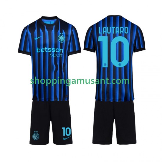 Maillot de Foot Inter Milan Lautaro Martinez 10 Enfant Domicile 2025-2026 Manche Courte