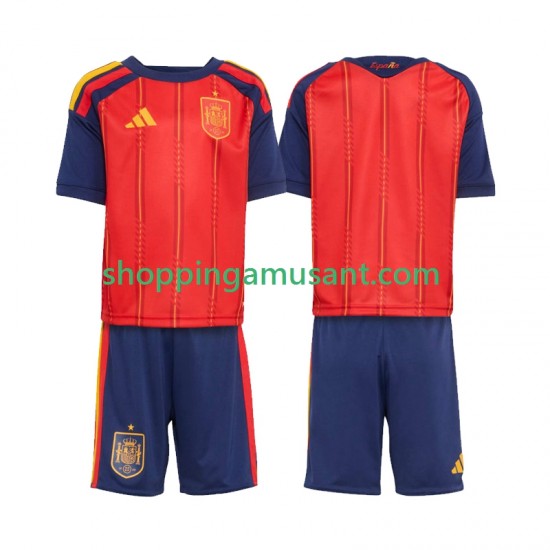 Maillot de Foot Espagne Enfant Domicile Coupe du Monde 2026 Manche Courte
