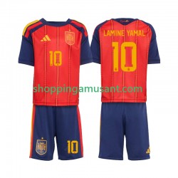 Maillot de Foot Espagne Lamine Yamal 10 Enfant Domicile Coupe du Monde 2026 Manche Courte