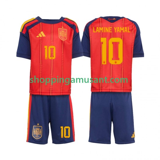 Maillot de Foot Espagne Lamine Yamal 10 Enfant Domicile Coupe du Monde 2026 Manche Courte