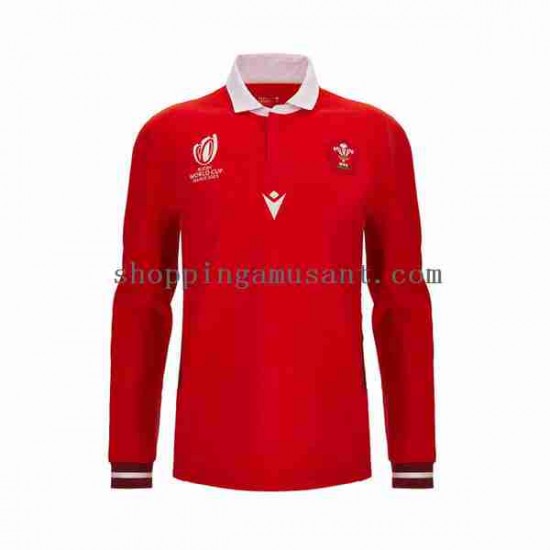 Maillot Rugby Pays de Galles Homme Domicile RWC 2023 Manche Longue