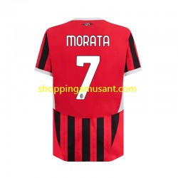 Maillot de Foot AC Milan Alvaro Morata 7 Homme Domicile 2024-2025 Manche Courte