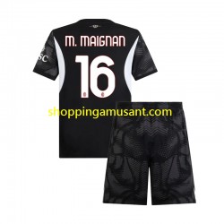 Maillot de Foot AC Milan Mike Maignan 16 Gardien Enfant Domicile 2024-2025 Manche Courte
