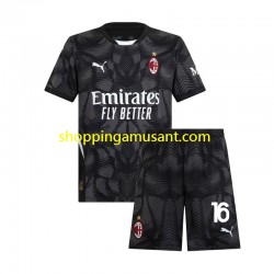 Maillot de Foot AC Milan Mike Maignan 16 Gardien Enfant Domicile 2024-2025 Manche Courte