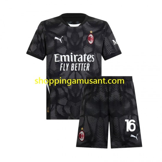 Maillot de Foot AC Milan Mike Maignan 16 Gardien Enfant Domicile 2024-2025 Manche Courte