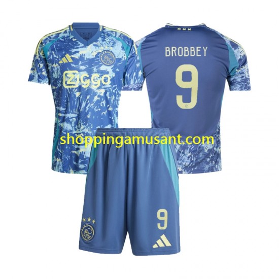 Maillot de Foot Ajax Amsterdam Brian Brobbey 9 Enfant Extérieur 2024-2025 Manche Courte