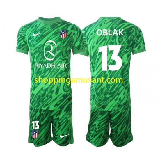 Maillot de Foot Atlético Madrid Jan Oblak 13 Gardien Enfant Extérieur 2024-2025 Manche Courte
