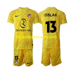 Maillot de Foot Atlético Madrid Jan Oblak 13 Gardien Enfant Neutre 2024-2025 Manche Courte