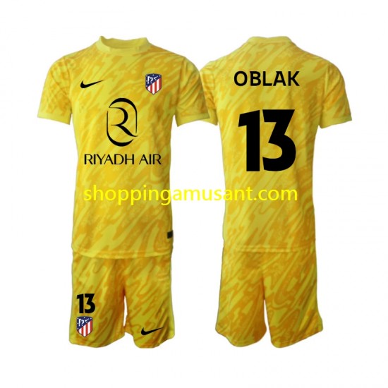 Maillot de Foot Atlético Madrid Jan Oblak 13 Gardien Enfant Neutre 2024-2025 Manche Courte