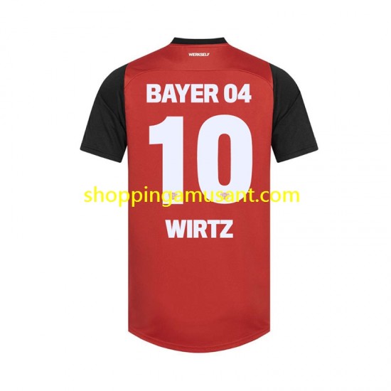 Maillot de Foot Bayer 04 Leverkusen Florian Wirtz 10 Homme Domicile 2024-2025 Manche Courte