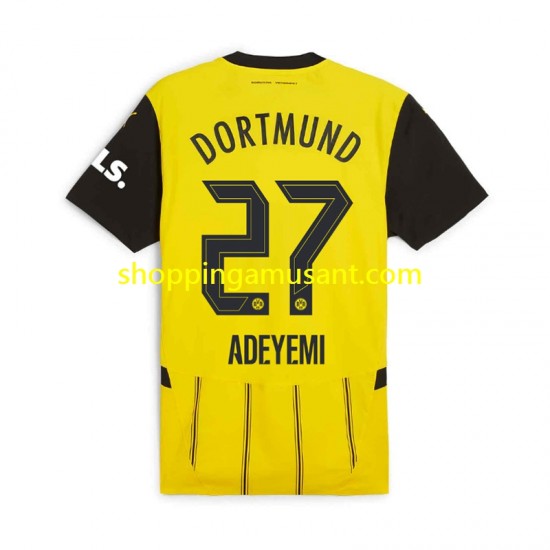 Maillot de Foot Borussia Dortmund Karim Adeyemi 27 Homme Domicile 2024-2025 Manche Courte