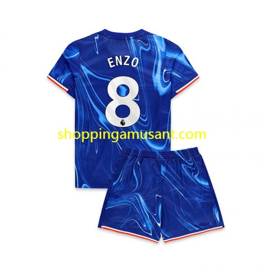 Maillot de Foot Chelsea Enzo 8 Enfant Domicile 2024-2025 Manche Courte