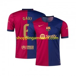 Maillot de Foot FC Barcelone GAVI 6 Homme Domicile 2024-2025 Manche Courte