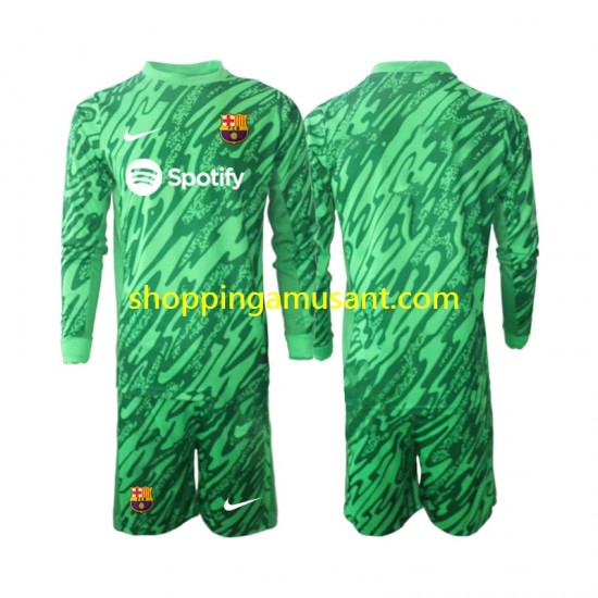 Maillot de Foot FC Barcelone Gardien Enfant Domicile 2024-2025 Manche Longue