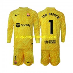 Maillot de Foot FC Barcelone Ter Stegen 1 Gardien Enfant Extérieur 2024-2025 Manche Longue