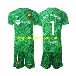 Maillot de Foot FC Barcelone Ter Stegen 1 Gardien Enfant Domicile 2024-2025 Manche Courte