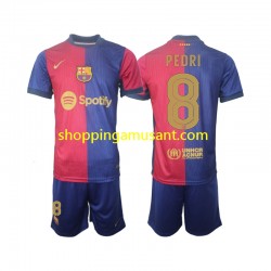 Maillot de Foot FC Barcelone UCL Font PEDRI 8 Enfant Domicile 2024-2025 Manche Courte