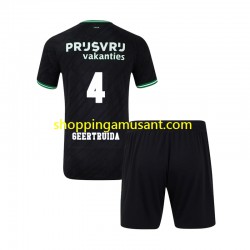 Maillot de Foot Feyenoord Rotterdam Lutsharel Geertruida 4 Enfant Extérieur 2024-2025 Manche Courte