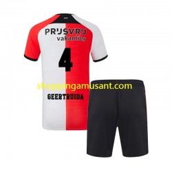 Maillot de Foot Feyenoord Rotterdam Lutsharel Geertruida 4 Enfant Domicile 2024-2025 Manche Courte
