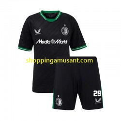 Maillot de Foot Feyenoord Rotterdam Santiago Gimenez 29 Enfant Extérieur 2024-2025 Manche Courte