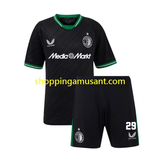 Maillot de Foot Feyenoord Rotterdam Santiago Gimenez 29 Enfant Extérieur 2024-2025 Manche Courte