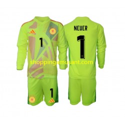 Maillot de Foot Allemagne Manuel Neuer 1 Gardien Enfant Extérieur Euro 2024 Manche Longue